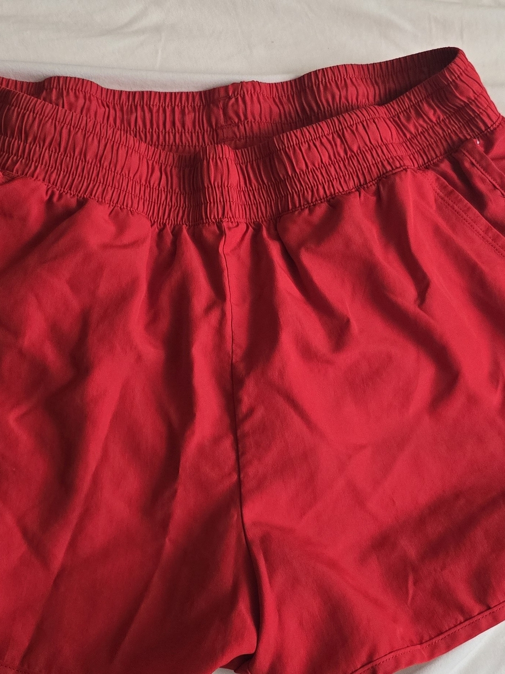 Athletic Works Bright Red Elastic-Waist Athletic Shorts